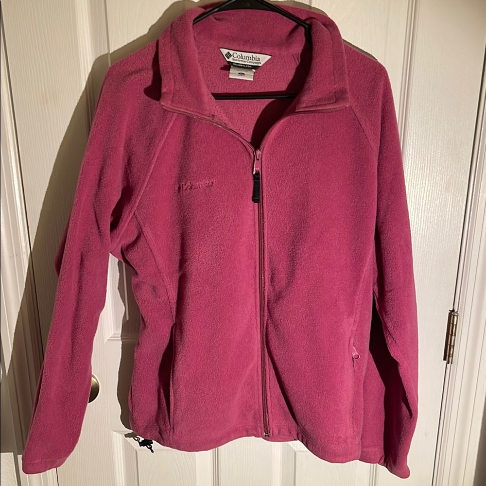 Columbia Pink Ski Jacket Full Zip Stand-Up Collar